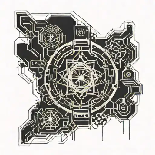 Make A Sigilism Style Forearm Tattoo Sleeve With Little Visible Eyes Hidden In The Same