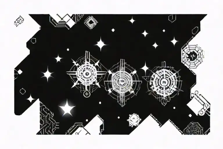 Celestial Stars And Moon