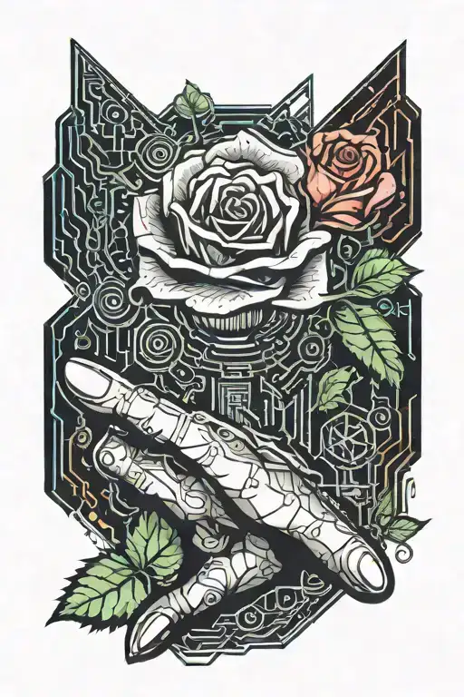 Right Hand Holding A Rose