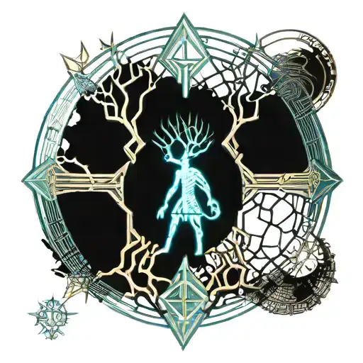 Tree Of Life Warrior Wielding Nordic