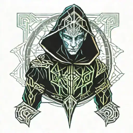 Hooded Male Elf Warlock