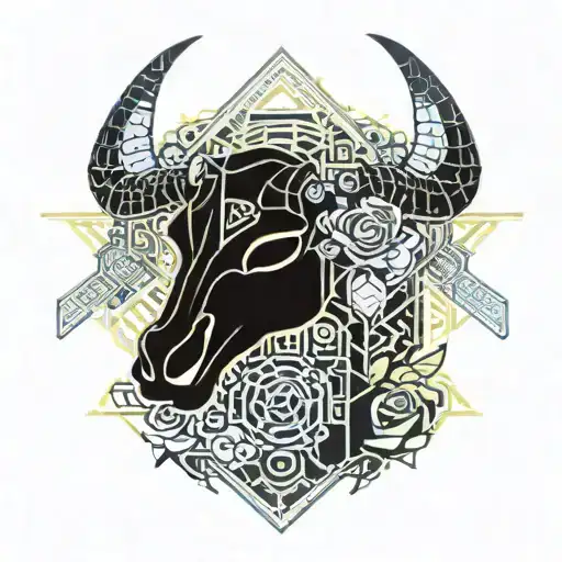 Roses And Bull Skull