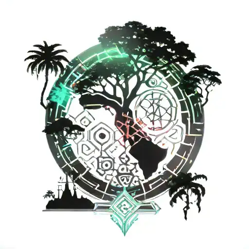 Trees And African Tribal Cyber Sigil