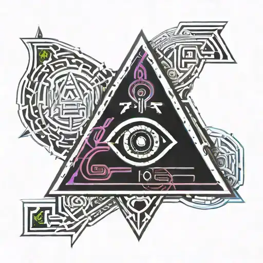 Horus Eye And Triquetra Symbol Intertwined