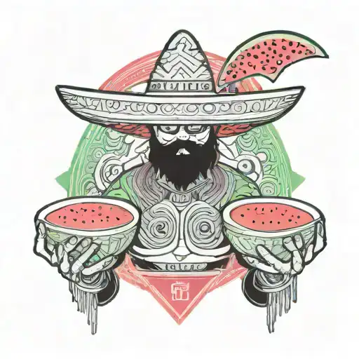 Drunk Mexican With Watermelon