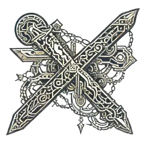 Sword With Chains And Pearls