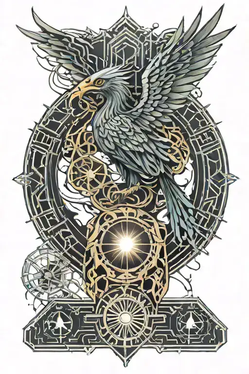 Phoenix With Hourglass
