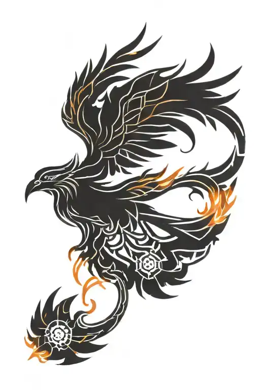 Phoenix Rising From Ashes Symbolizing Rebirth Cradle Grave