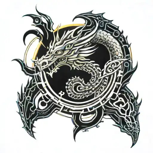 Biomechanical Dragon Ouroboros