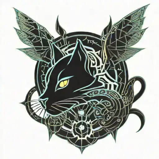 Black Cat With Dragon Wings