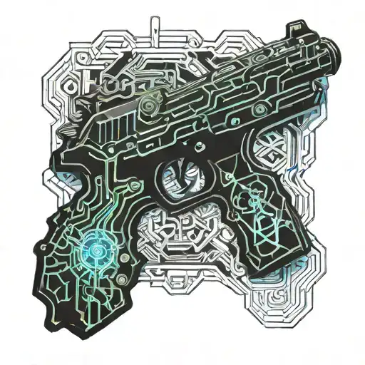 Word Mereal Under Image Of A Gun