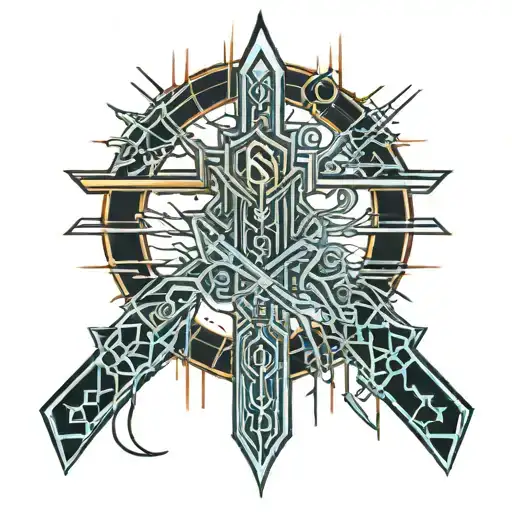 Mid Evil Sword With Barb Wire Wrapped