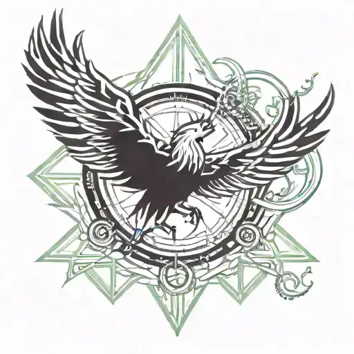 Phoenix And Compass Intertwined