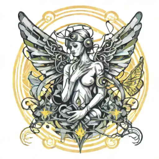 Angel With Butterflies