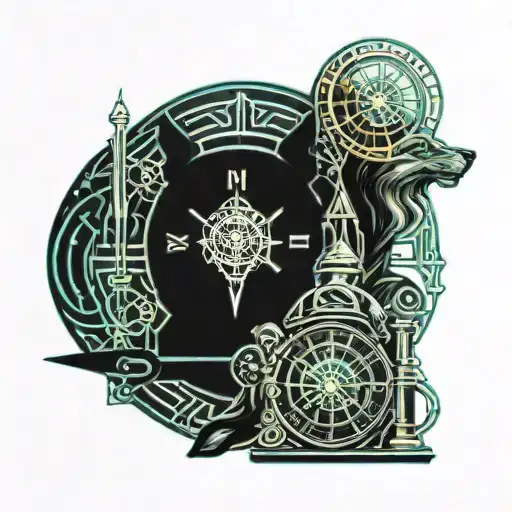 Libra Women Grem Reaper Clock Wolf