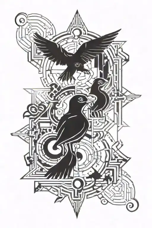 Lotus And Crow And Musical Note