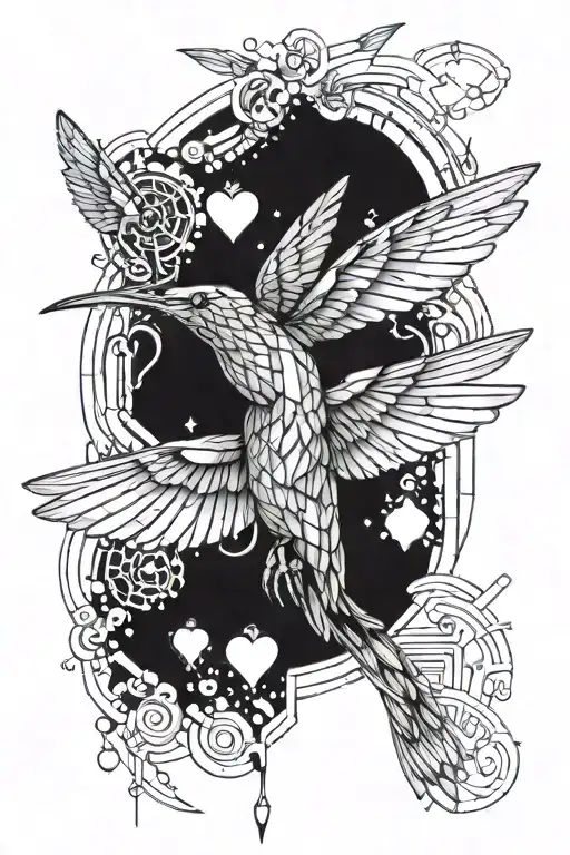 Hummingbird Carrying Heart