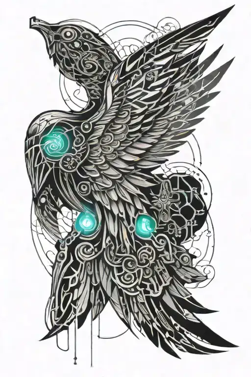Wing Tattoo For Back And Ribs