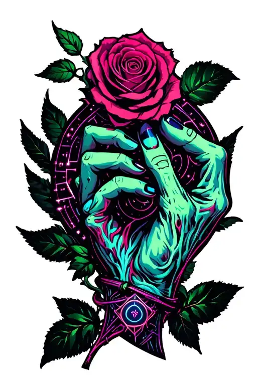 Zombie Hand Holding A Rose