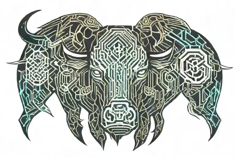 Bull With Rune