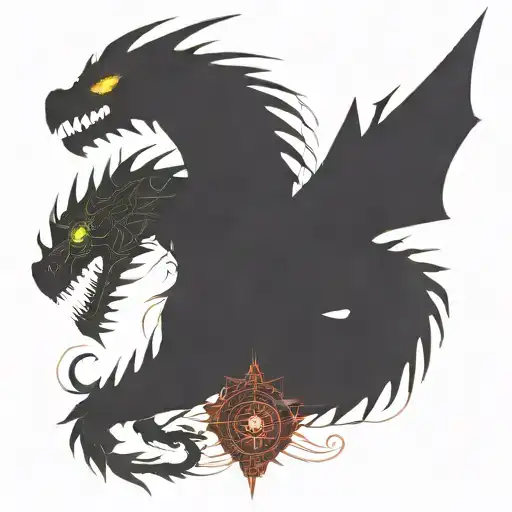 Bipolar Affectivity Dragon Two Heads Looking