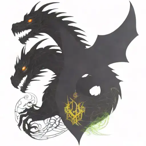 Bipolar Affectivity Dragon Two Heads Looking