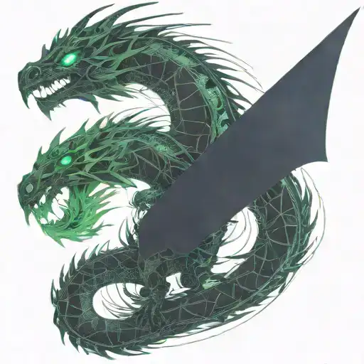 Bipolar Affectivity Dragon Two Heads Looking