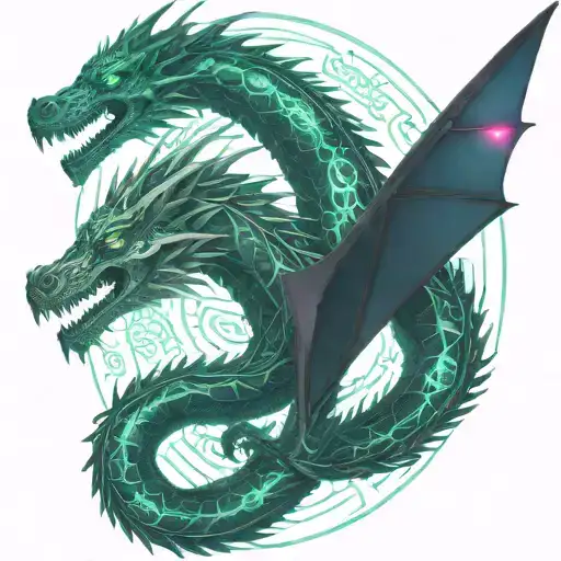 Bipolar Affectivity Dragon Two Heads Looking