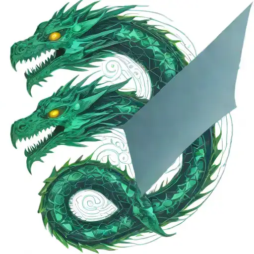 Bipolar Affectivity Dragon Two Heads Looking