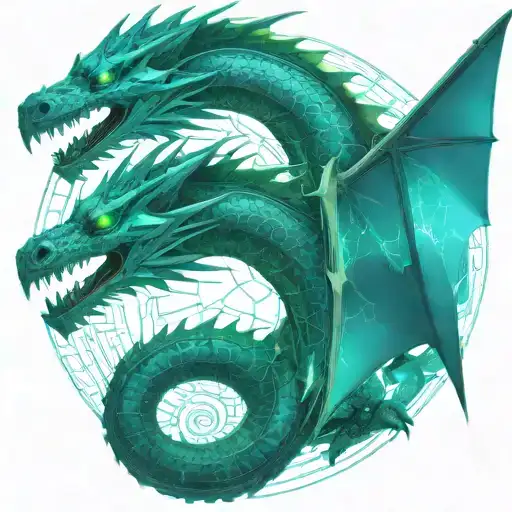 Bipolar Affectivity Dragon Two Heads Remove Wing Attached