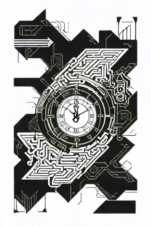 Digital Clock Midnight Time With Zero In Nordic Runes Intertwined