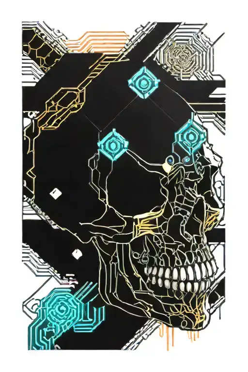 A Skull With Cyberpunk Athetics