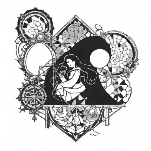 Disney Sleeve Belle Baymax Snow White Stain Glass Window Alice In Wonderland Whimsical