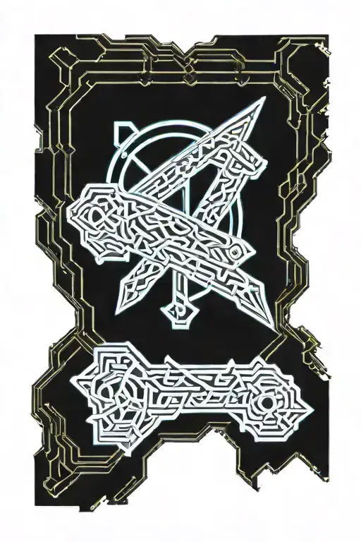 Elden Ring Weapon With The Elden Ring Symbol Intertwined