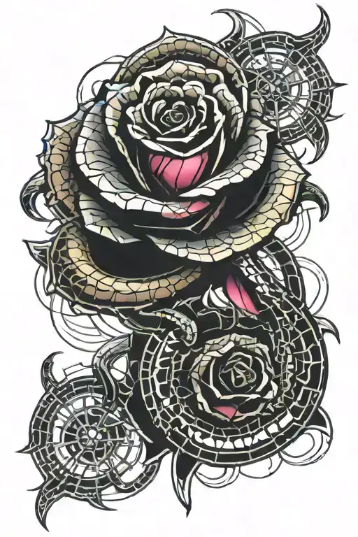Serpent Coiling Dead Rose