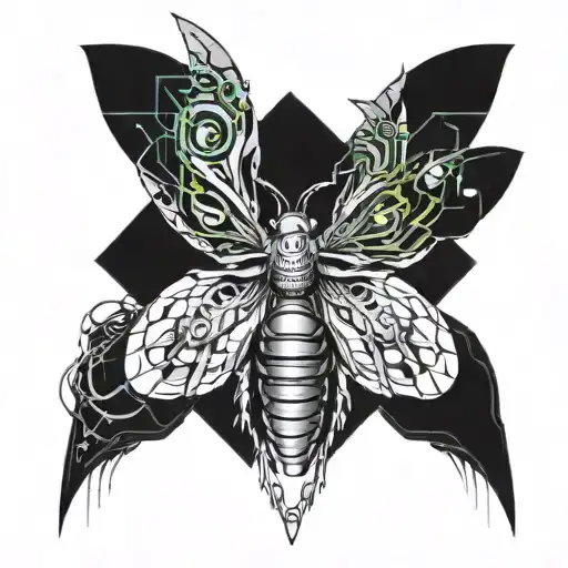 Cybergilism Death Moth Grey Ink