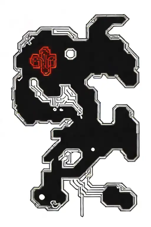 Aries Symbol Made Of Keys And Red Blood Cells