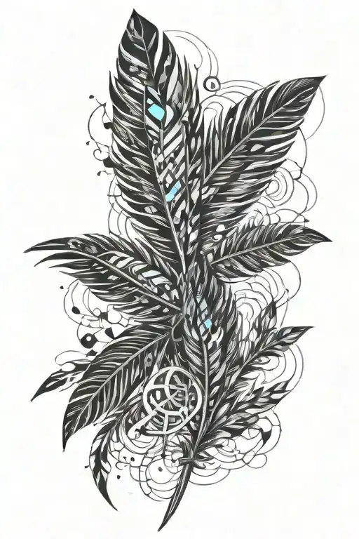 Feather With 2 Birds