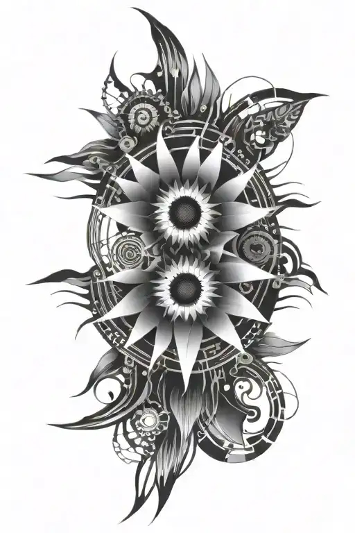 One Grey Sunflower Abstract