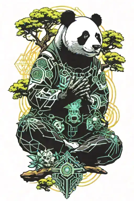 Panda Meditate Branch Overlooking