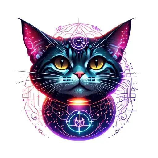 Friendly Cheshire Cat As The Moon