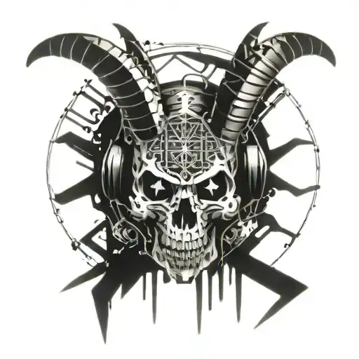 Goat Satanic Black Metal Skull