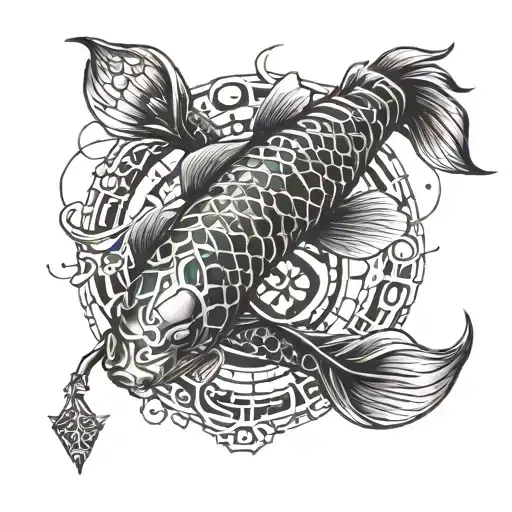 Koi Fish With Zodiac Symbol