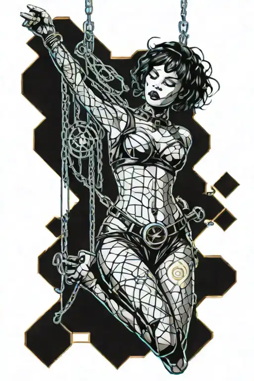 Shibari Inspired Pinup Girl Suspended From A Tree