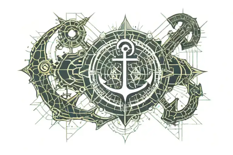 Anchor Combined With Outline