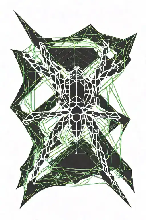 Spider With A Web Made Of Code Lines Stretching Forwards