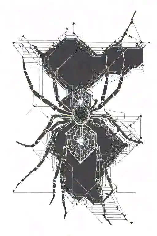 A Spider With Code Lines As Web That Stretches Upwards