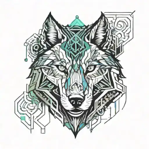 Wolf Head Tattoo Featuring