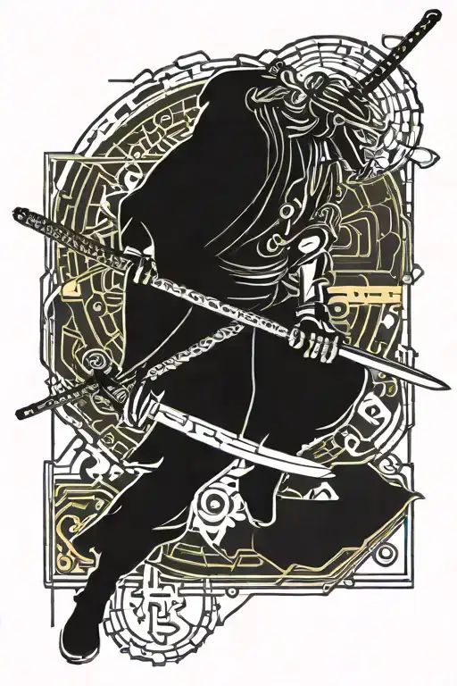 Samurai With A Katana In His Hands