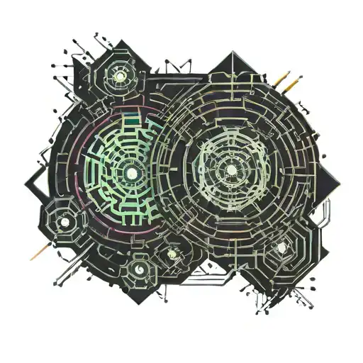 D And S With Lines Cyberpunk